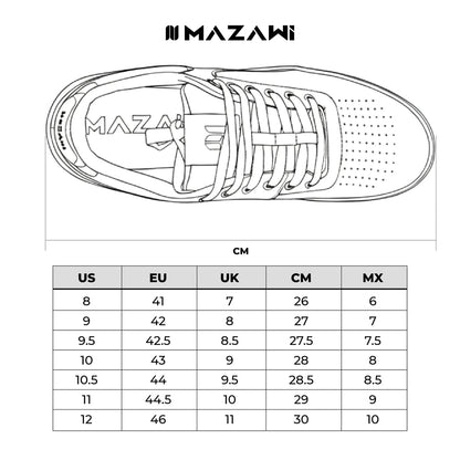 Tabla de tallas — Tenis Mazawi Tatewari Clásico MTB Flat