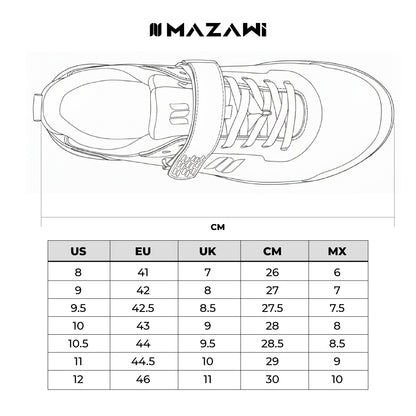Tabla de tallas — Tenis Mazawi Kaan Pro MTB Clip