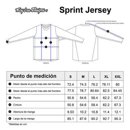 Tabla de tallas — Jersey para MTB Sprint; Segment Midnight