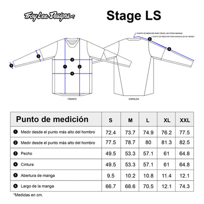 Tabla de tallas — Jersey manga larga para MTB Stage; Signature Stone
