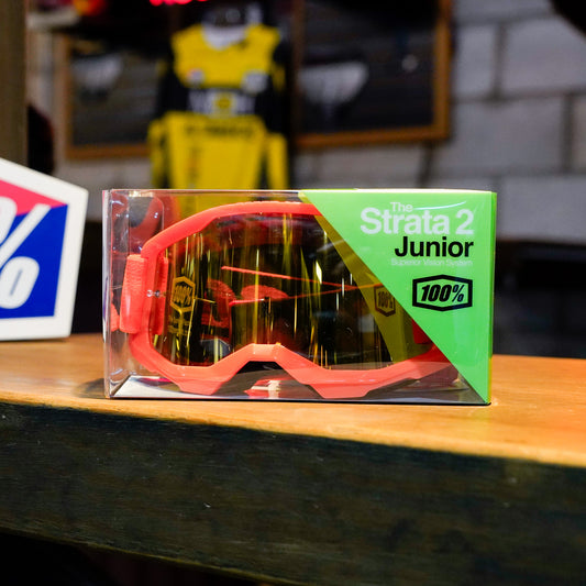 Goggles para niño 100% Strata 2 Neon Orange - Mica Espejo True Gold — vista adicional 1