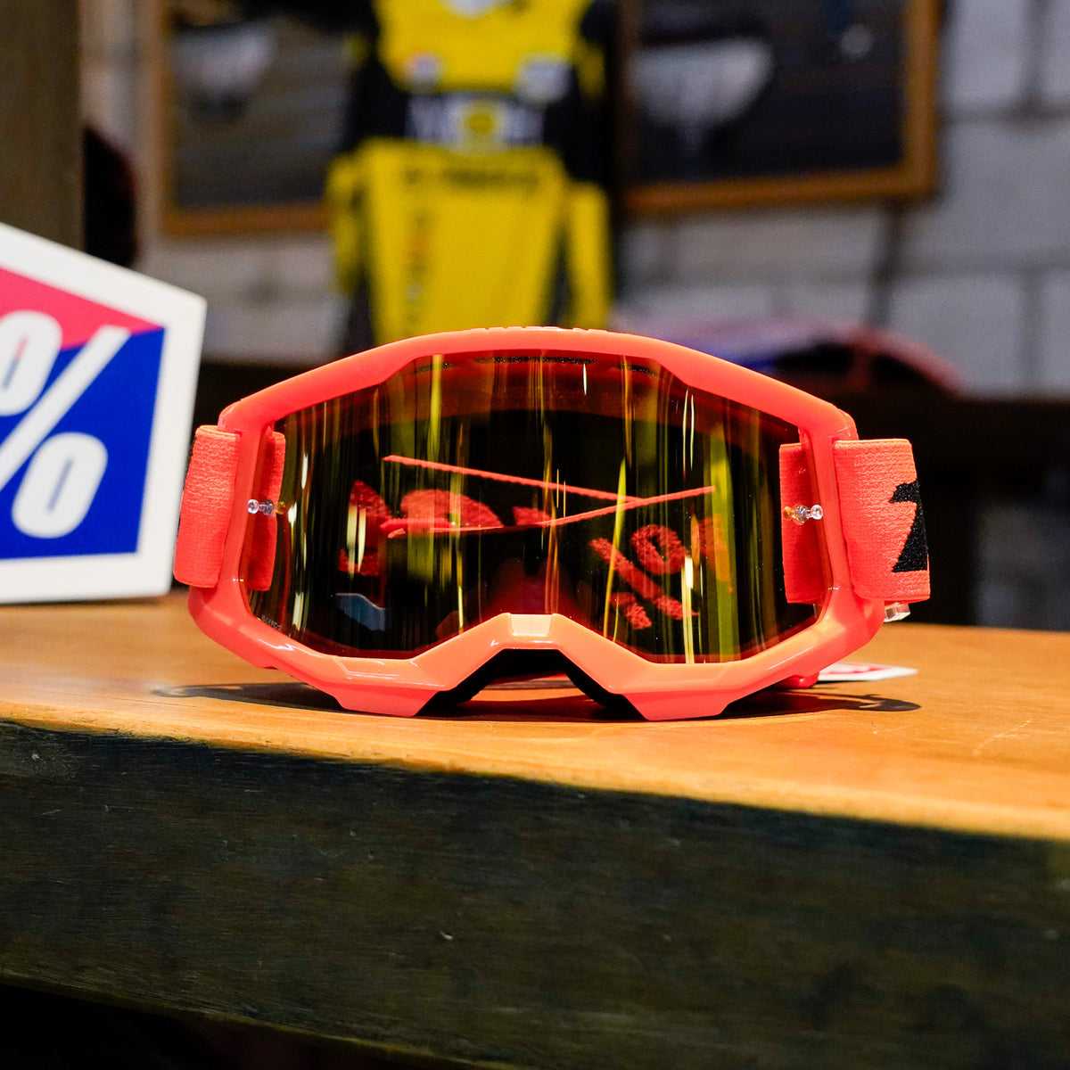 Goggles para niño 100% Strata 2 Neon Orange - Mica Espejo True Gold — vista adicional 2
