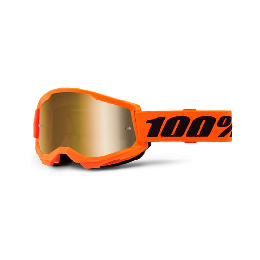 Goggles para niño 100% Strata 2 Neon Orange - Mica Espejo True Gold